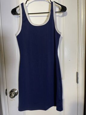 Navy Tank Dress with White Trim - Classic Women's Dress